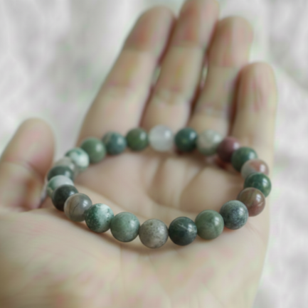 Bracelet Agate Indienne Pierre Naturelle 8mm Qualité AA 3 Bracelet Agate Indienne Pierre Naturelle 8mm Qualité AA – Image 3