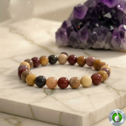 Bracelet Jaspe Mokaïte Pierre Naturelle 8mm Grade AA