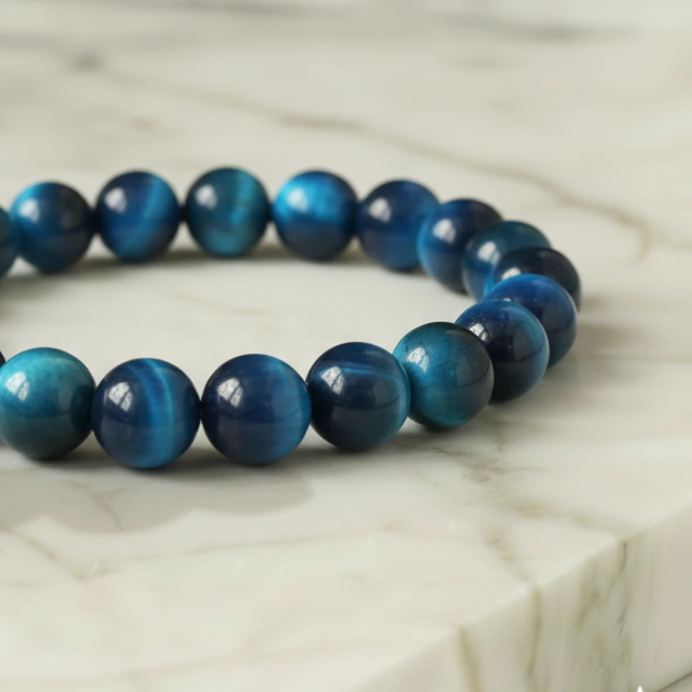 Bracelet Œil de Faucon Pierre Naturelle 8mm Grade AA 2 bracelet oeil de faucon vue zoom