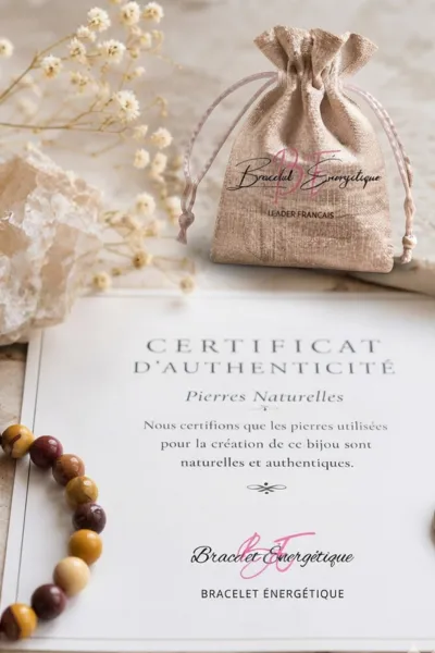 certificat authentification bracelet jaspe mokaite