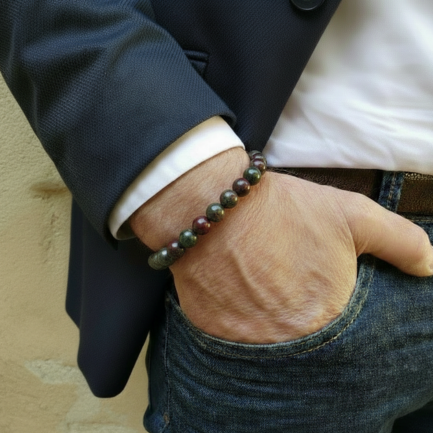 Bracelet Jaspe Sang de Dragon Pierre Naturelle 8mm Grade AA 5 bracelet jaspe sang de dragon poignet homme