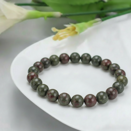 Bracelet Jaspe Sang de Dragon Pierre Naturelle 8mm Grade AA 6 bracelet jaspe sang de dragon presentation zen