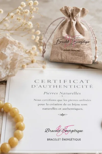 certificat authentification bracelet jade jaune