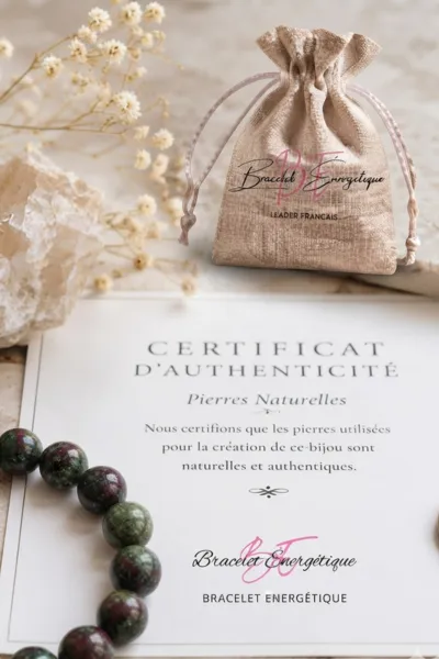 certificat authentification bracelet jaspe sang de dragon