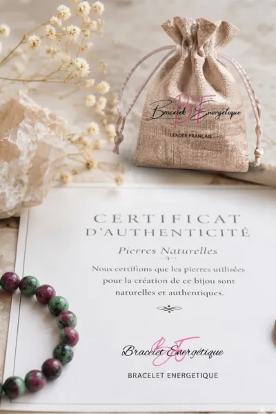 certificat authentification bracelet rubis zoisite