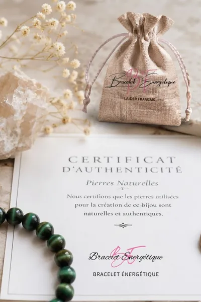 certificat authentification bracelet oeil de tigre vert