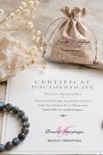 certificat authentification bracelet pierre larvikite