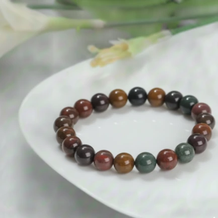 Bracelet Jaspe Océan Pierre Naturelle 8mm Grade AA 6 bracelet jaspe ocean presentation zen