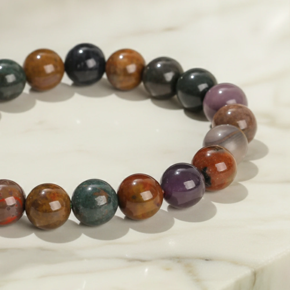 Bracelet Jaspe Océan Pierre Naturelle 8mm Grade AA 2 Bracelet Jaspe Océan Pierre Naturelle 8mm Grade AA – Image 2