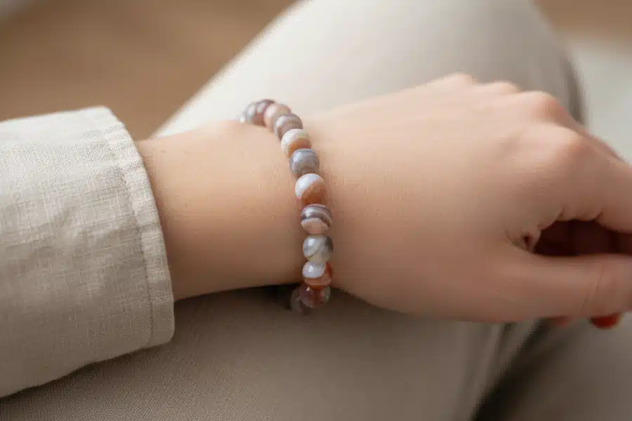 bracelet agate botswana perles de 6mm qualité AAA