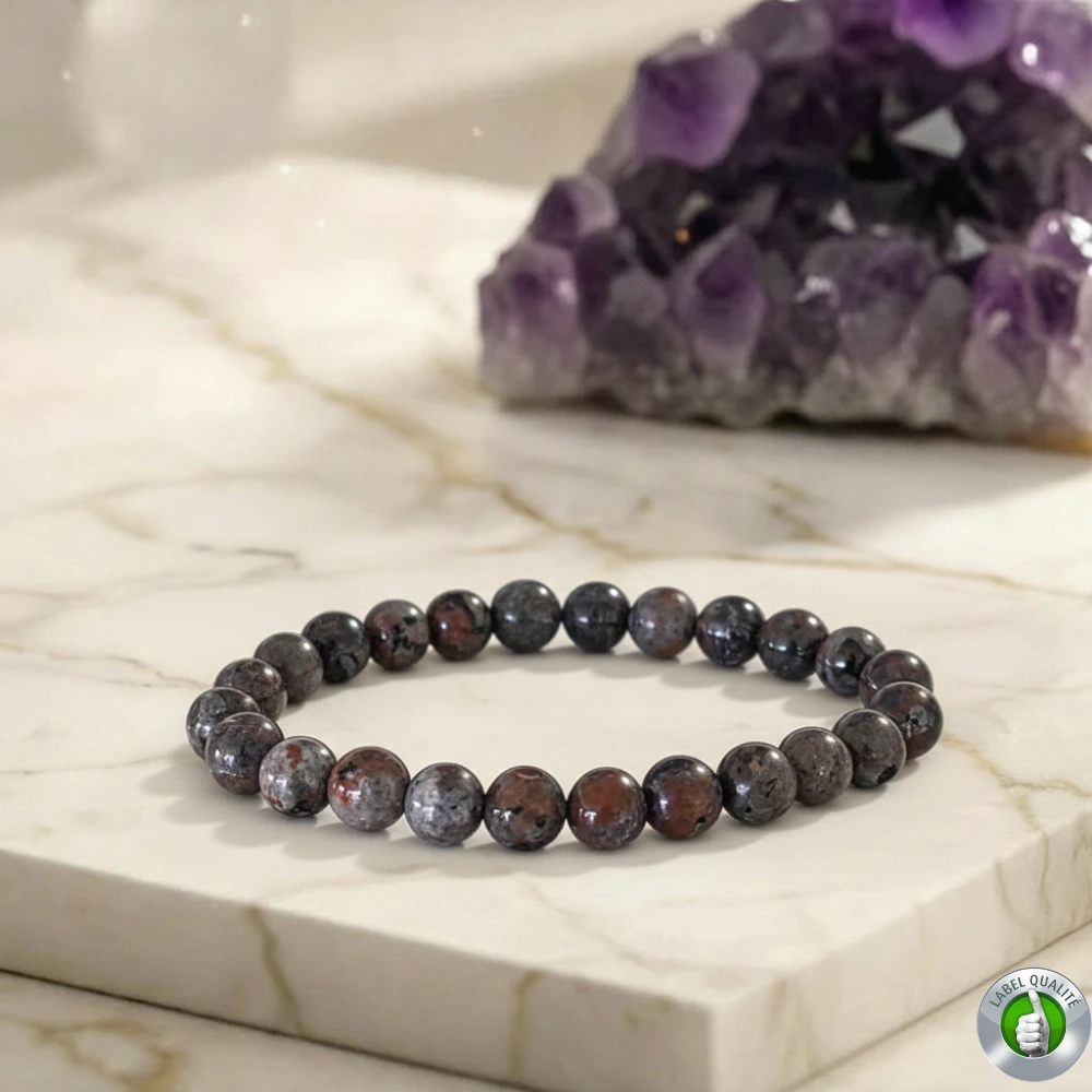 Bracelet Yooperlite Pierre de Flamme 8mm Qualité AA
