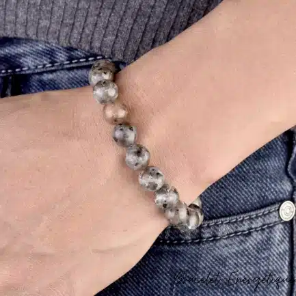 Bracelet Yooperlite Pierre de Flamme 8mm Qualité AA 3 bracelet énergétique Yooperlite