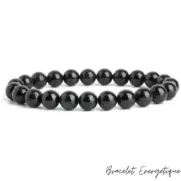 Bracelet Spinelle Noire de Madagascar Perles 8mm