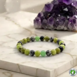 Bracelet Chrysoprase Citron Pierre Naturelle 8mm Grade AAA