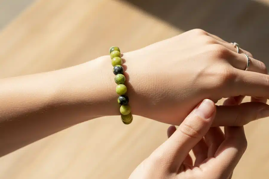 Bracelet chrysoprase citron pierre naturelle 8mm qualité AAA Bracelet chrysoprase citron pierre naturelle 8mm qualité AAA