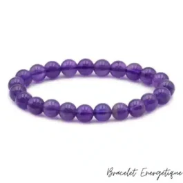 bracelet améthyste pierre naturelle 8mm grade AA