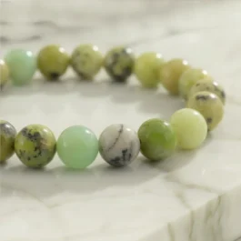 Bracelet Chrysoprase Citron Pierre Naturelle 8mm Grade AAA