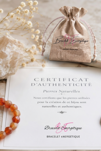 certificat authentification bracelet cornaline