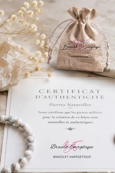 certificat authentification bracelet howlite