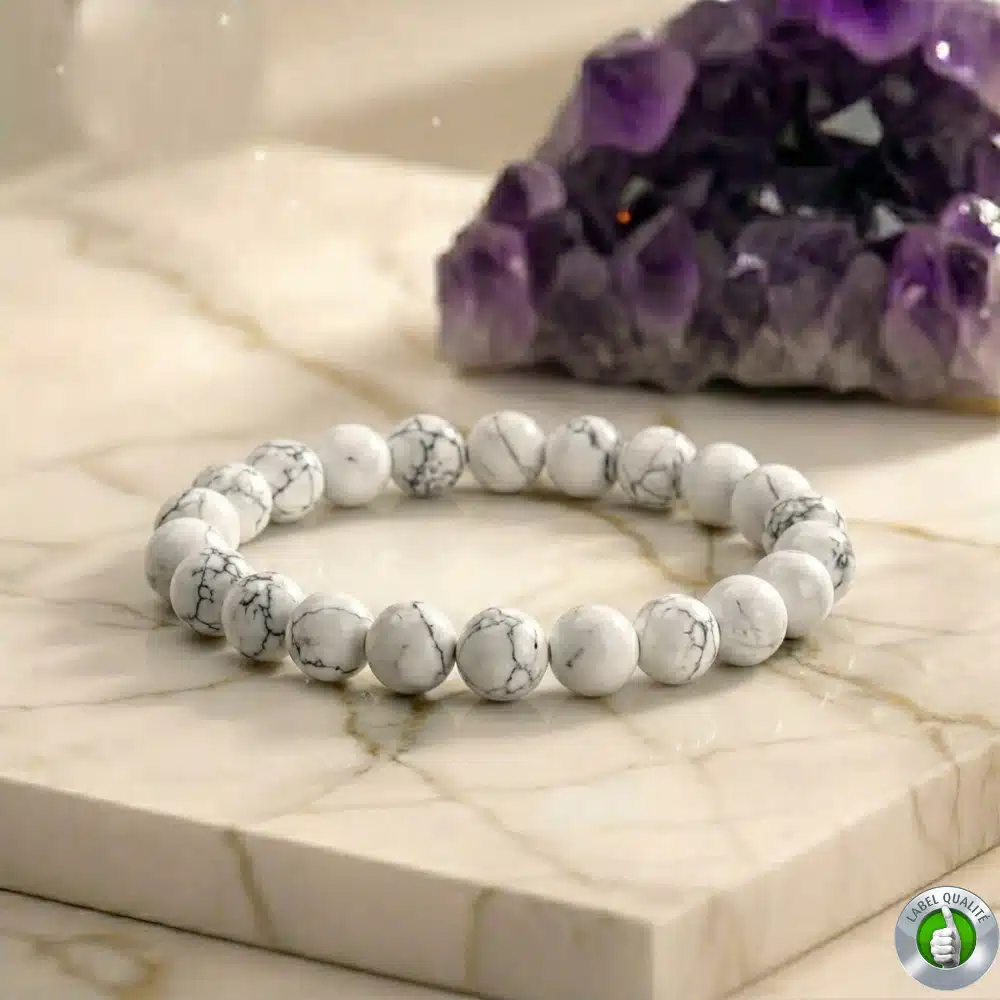presentation bracelet howlite pierre naturelle.