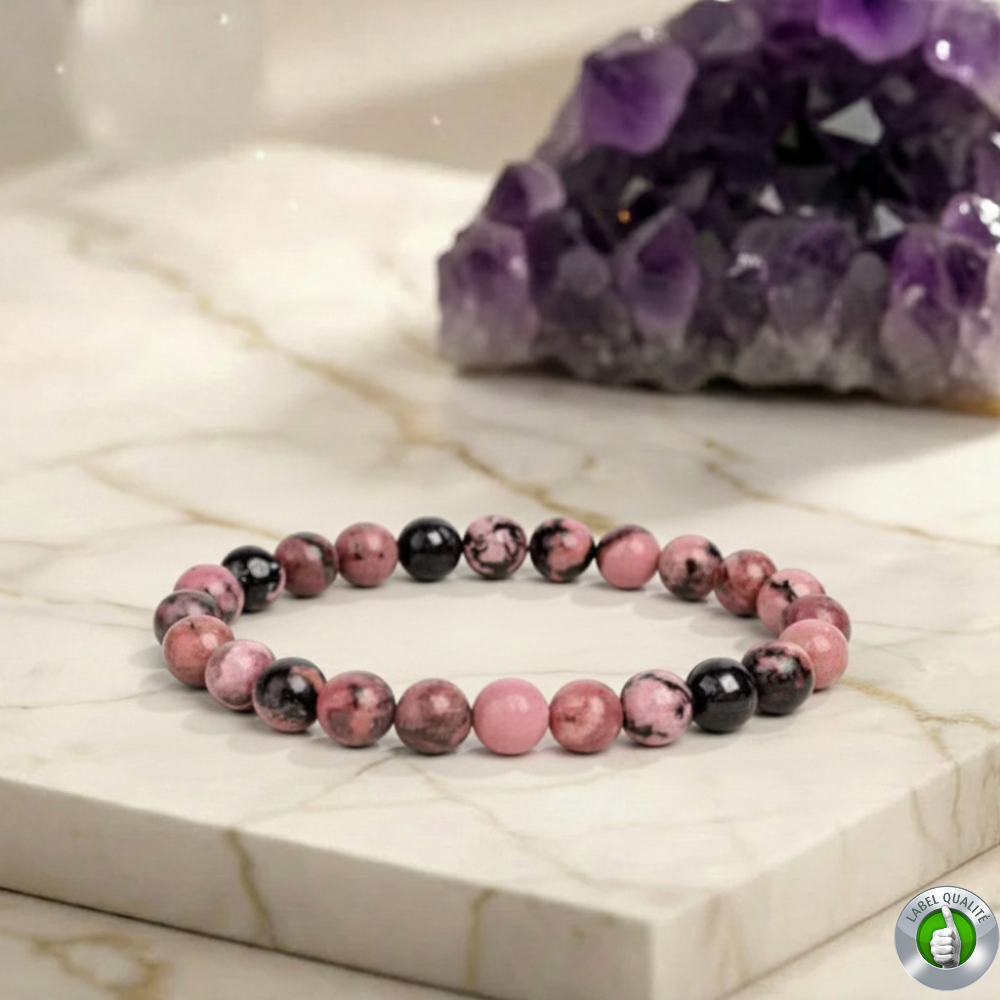 Bracelet Rhodonite Pierre Naturelle 8mm Grade AAA