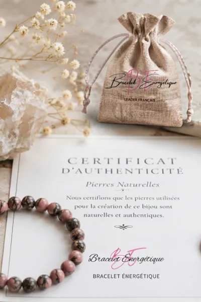 certificat authentification bracelet rhodonite