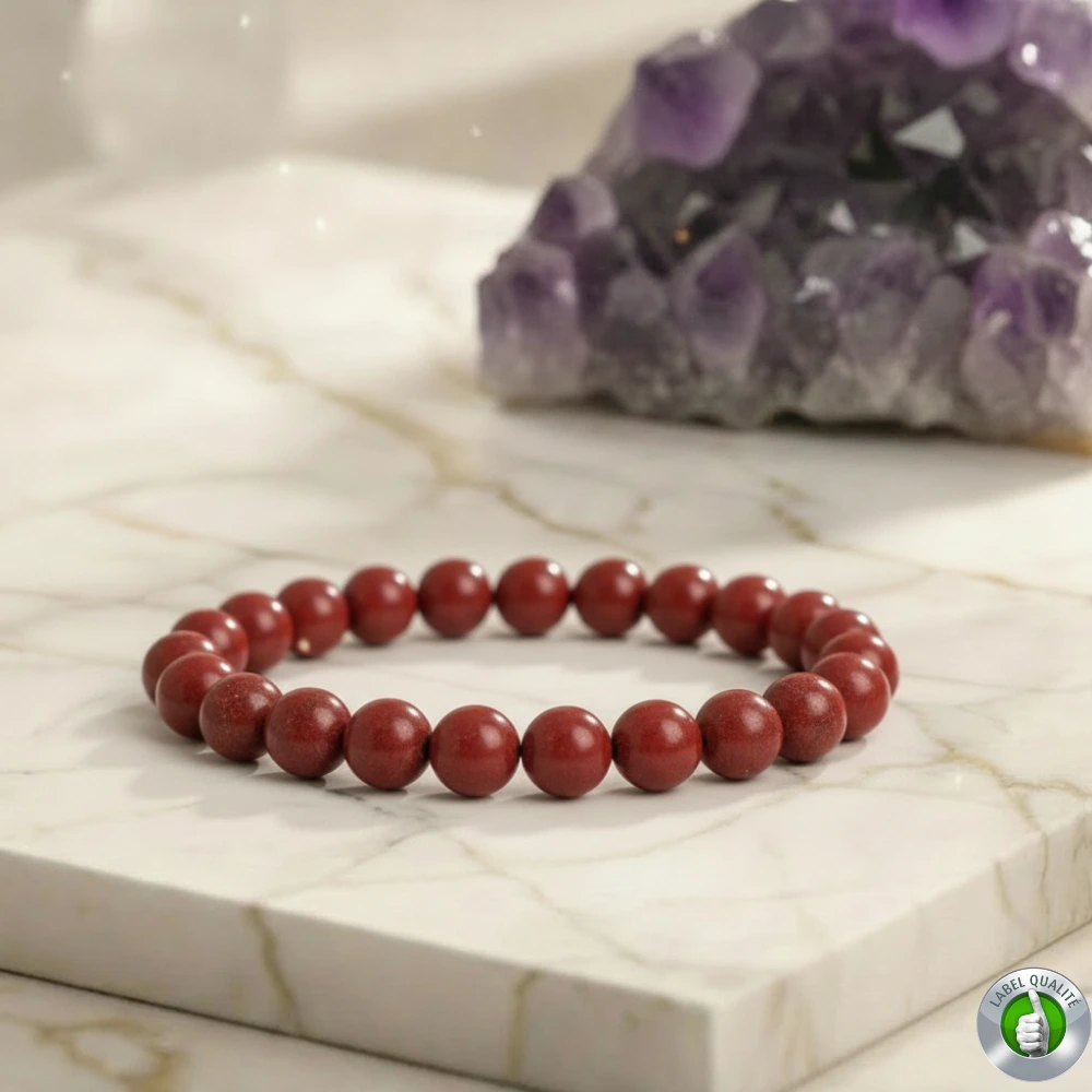 Bracelet Jaspe Rouge Pierre Naturelle 8mm Grade AAA
