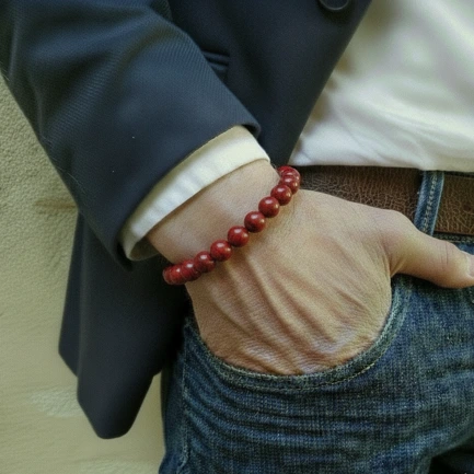 Bracelet Jaspe Rouge Pierre Naturelle 8mm Grade AAA 5 Bracelet Jaspe Rouge Pierre Naturelle 8mm Grade AAA – Image 5